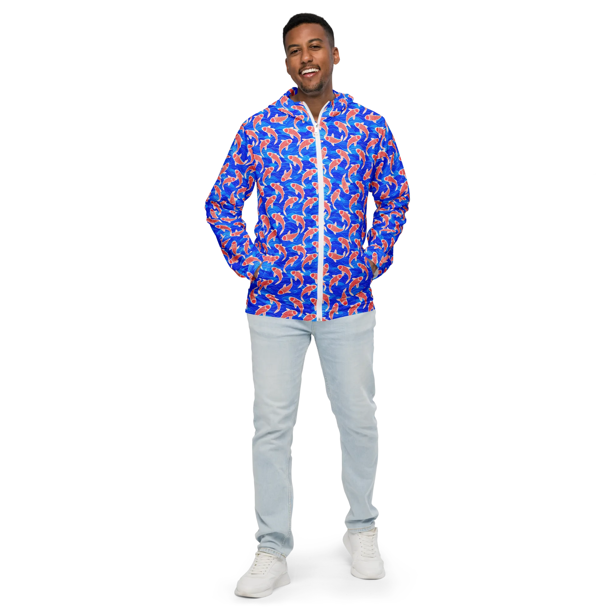 Cobalt Current on Men's Windbreaker — Front