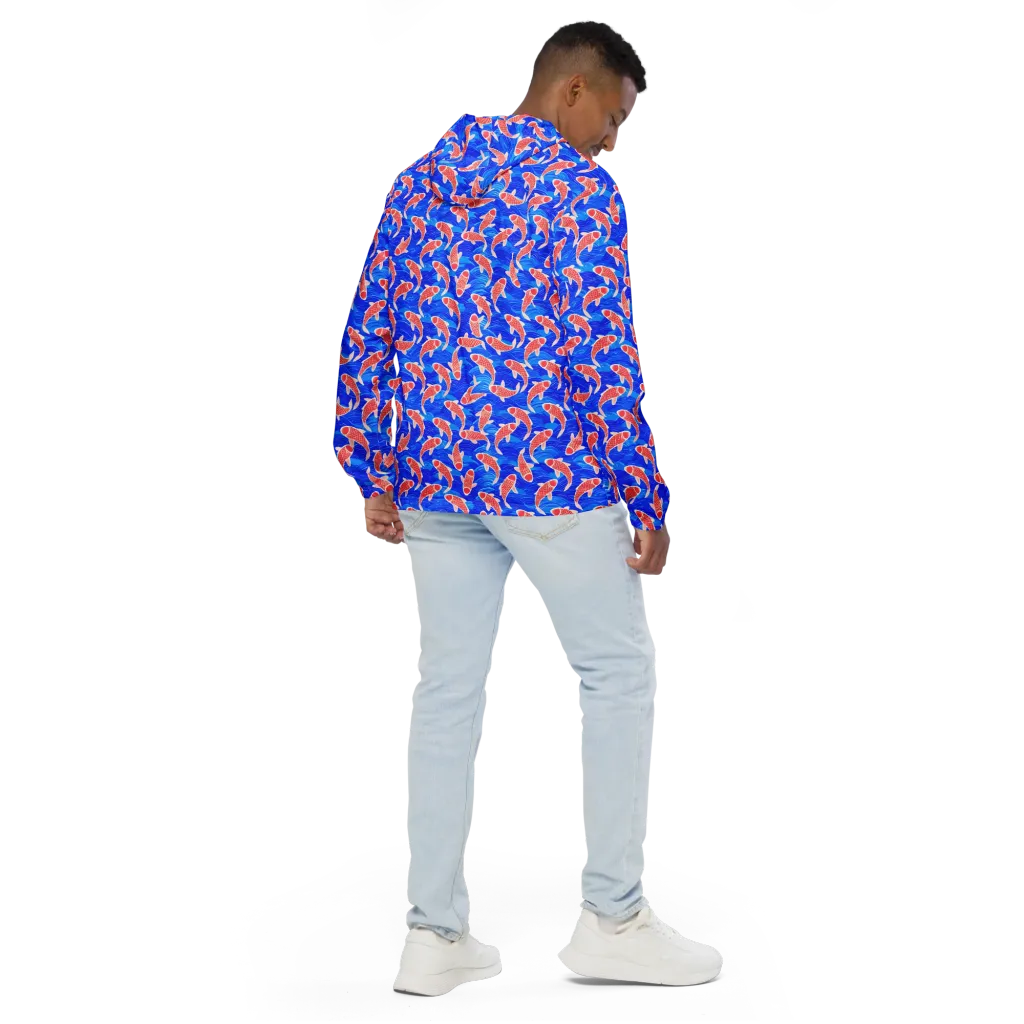 Cobalt Current on Men's Windbreaker — Back