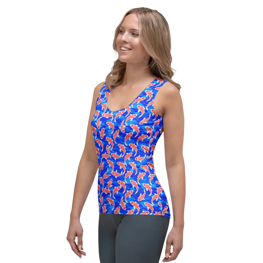 Cobalt Current on Women's Tank Top — Left Front