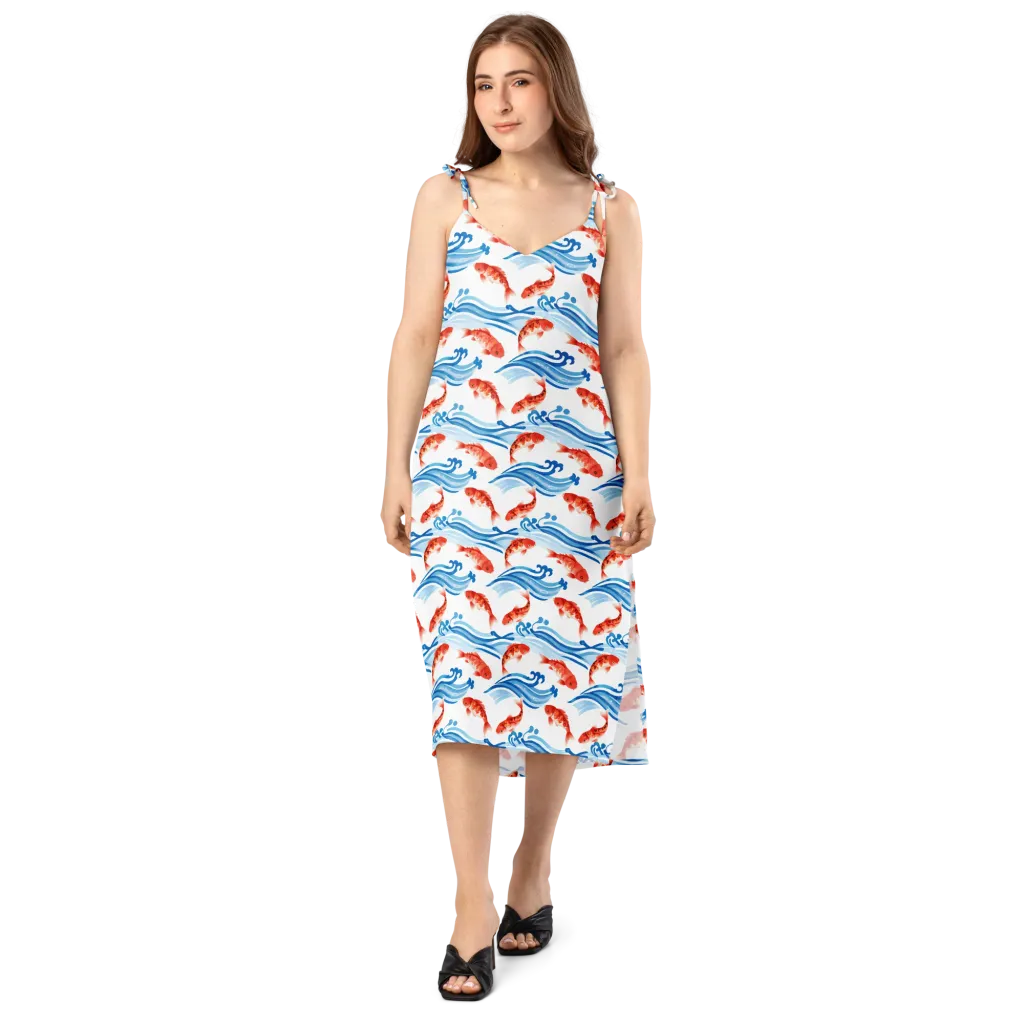 Waves of Fortune on Slip Dress — Front