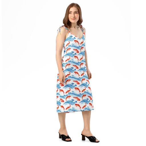 Waves of Fortune on a Slip Dress