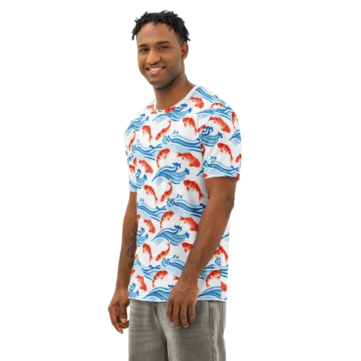 Waves of Fortune on a Men's Cotton Crew Neck T-Shirt