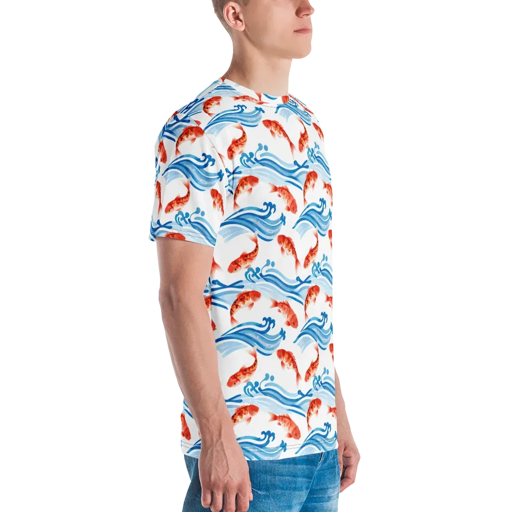 Waves of Fortune on Men's Crew Neck T-Shirt — Right