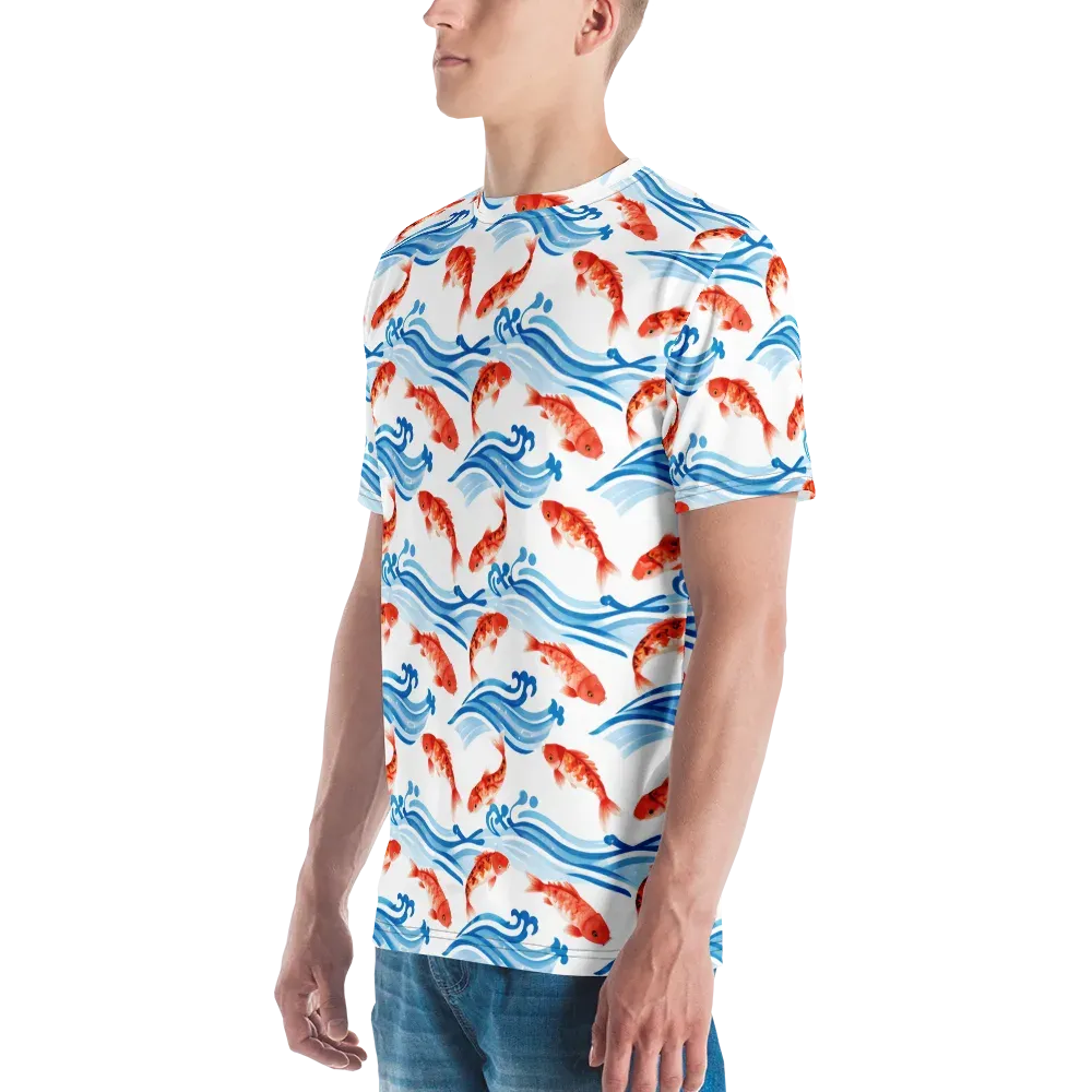 Waves of Fortune on Men's Crew Neck T-Shirt — Left