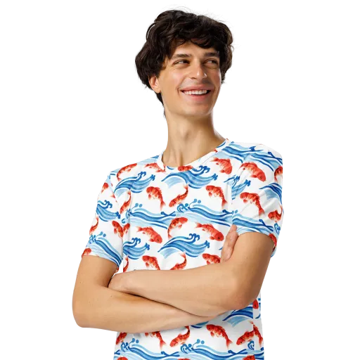 Waves of Fortune on a Men's Crew Neck T-Shirt