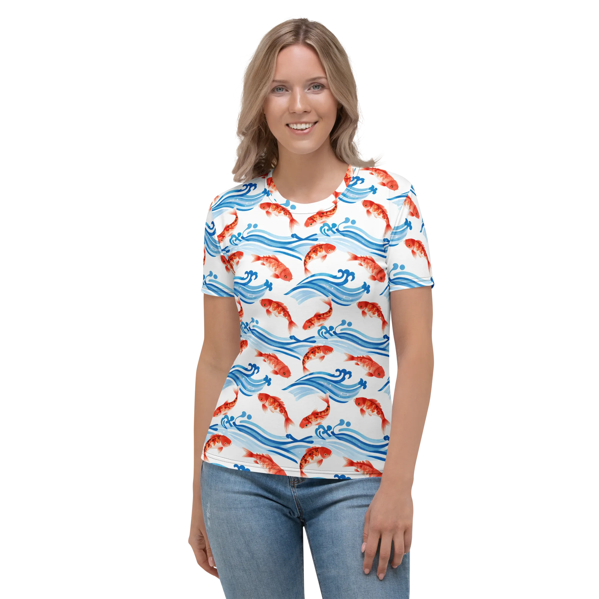 Waves of Fortune on Women's Crew Neck T-Shirt — Front