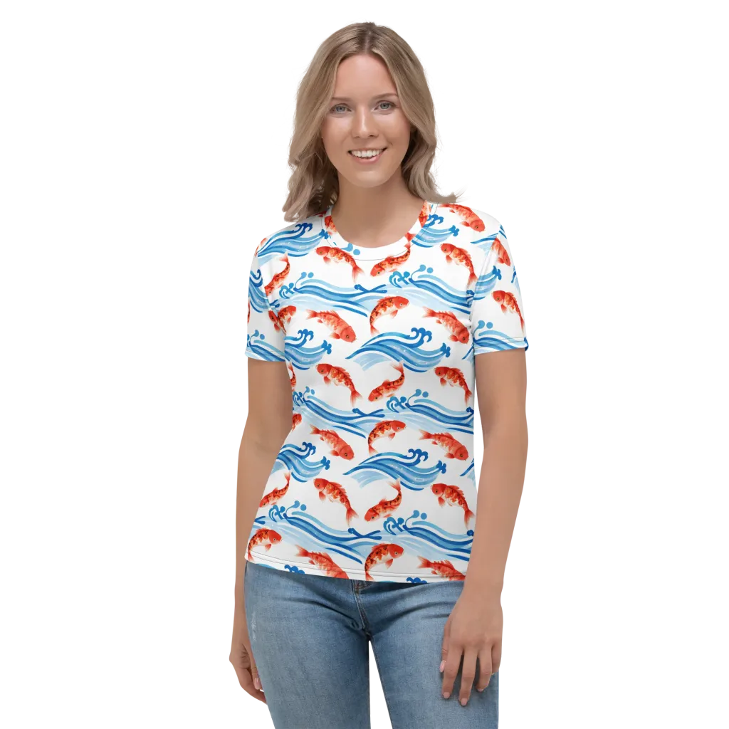 Waves of Fortune on Women's Crew Neck T-Shirt — Front