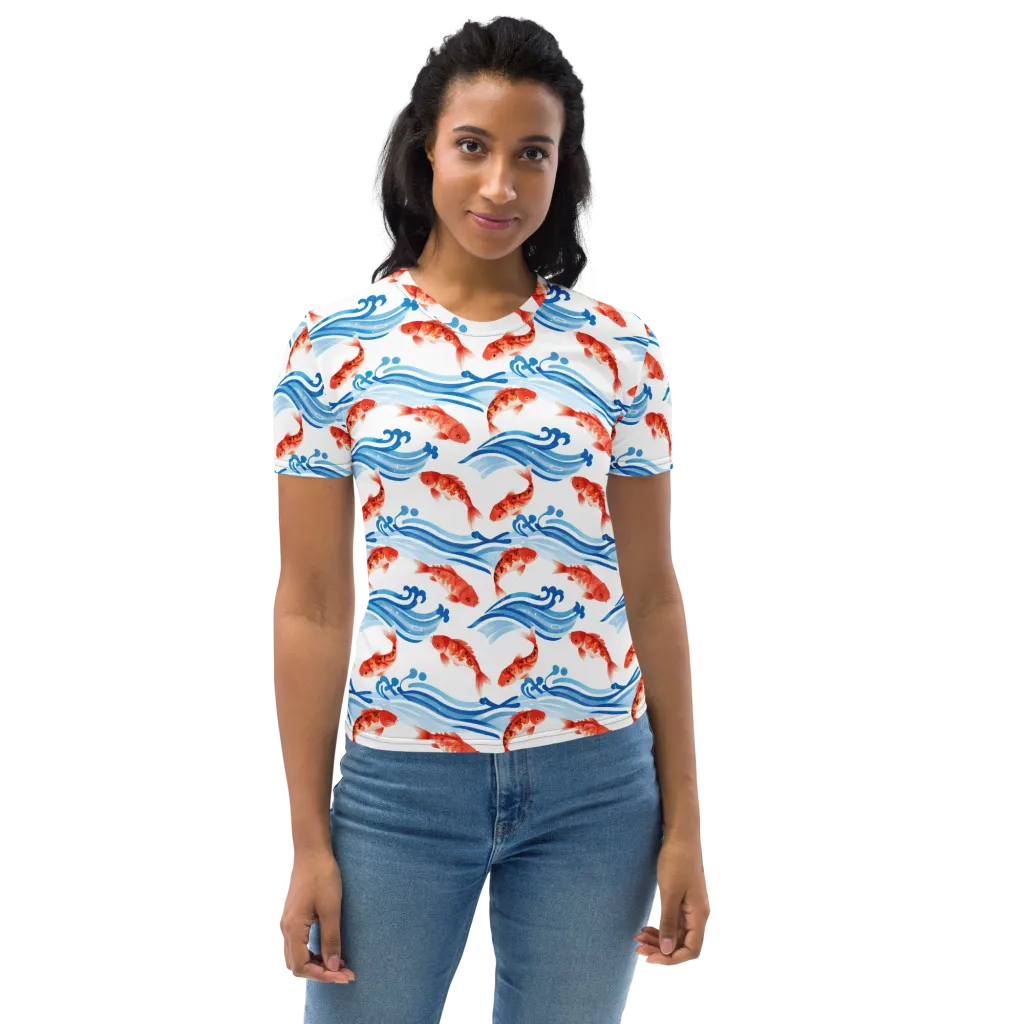 Waves of Fortune on Women's Crew Neck T-Shirt — Print file