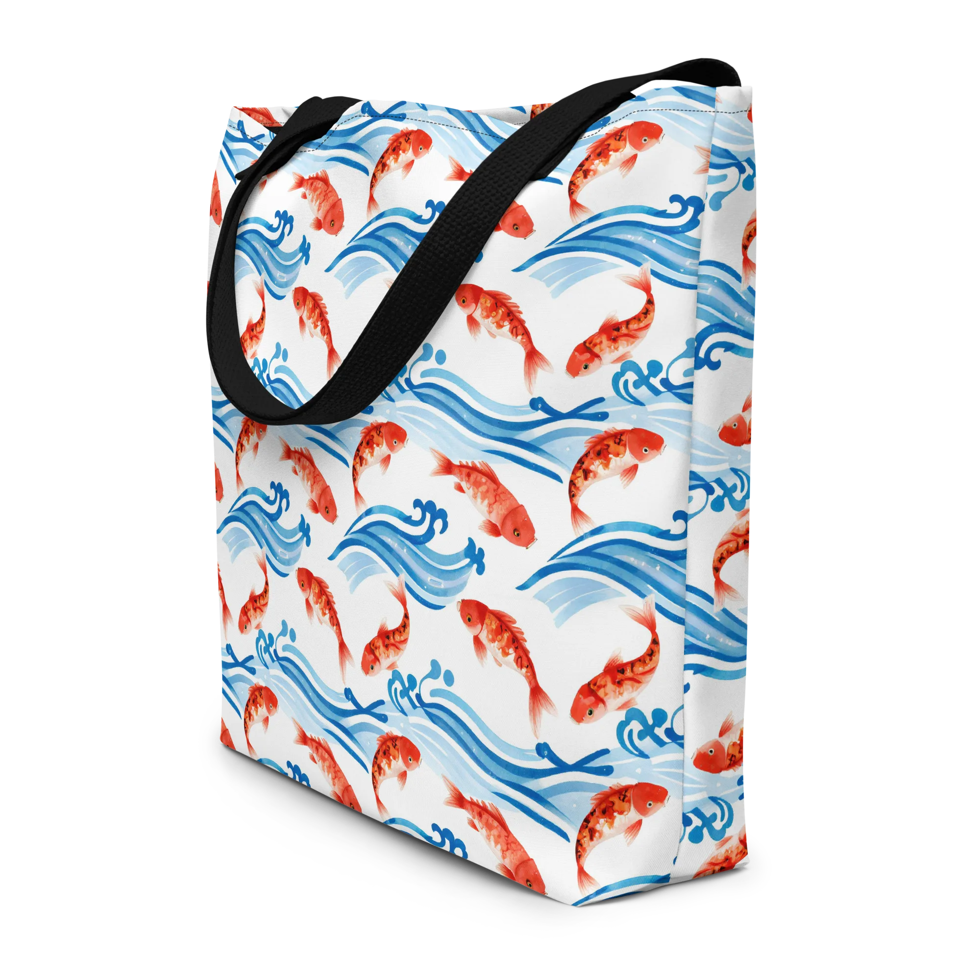 Waves of Fortune on Large Tote Bag W/ Pocket — Print file