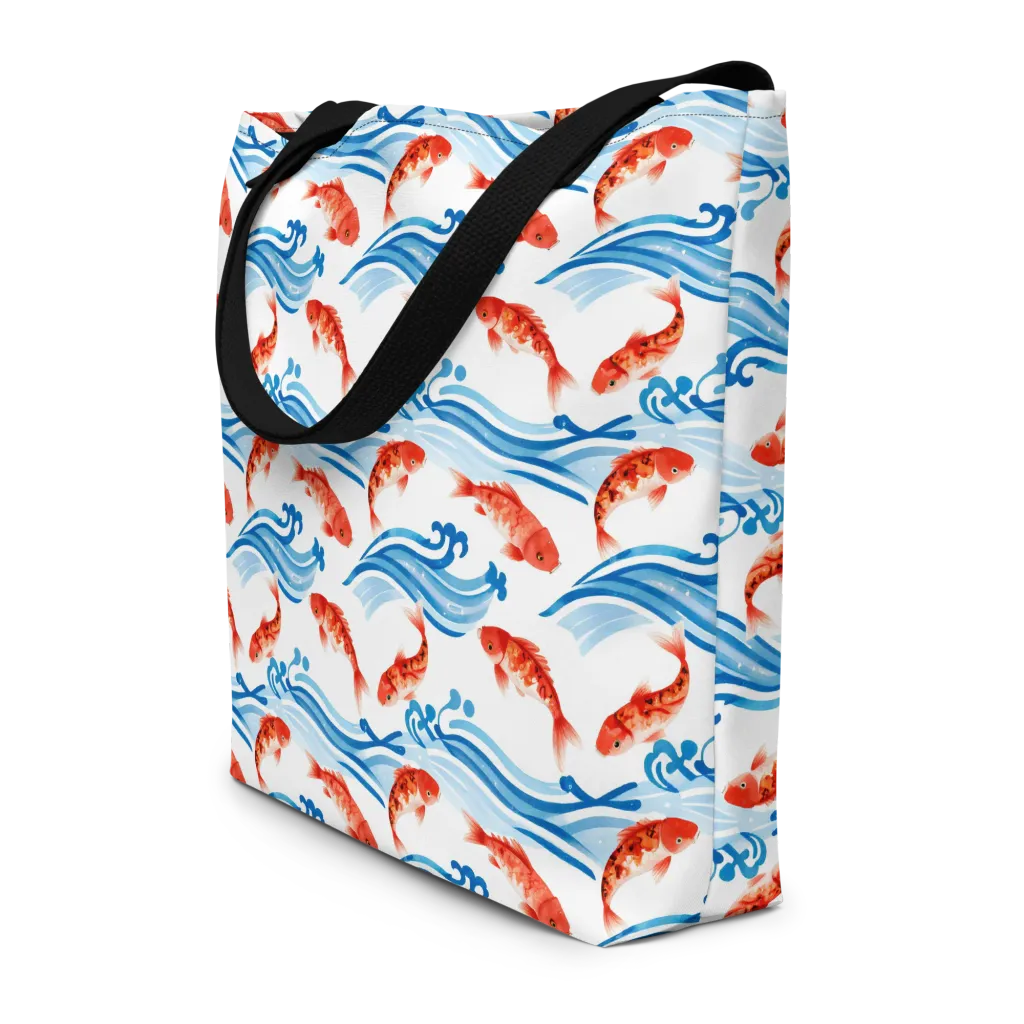 Waves of Fortune on Large Tote Bag W/ Pocket — Print file