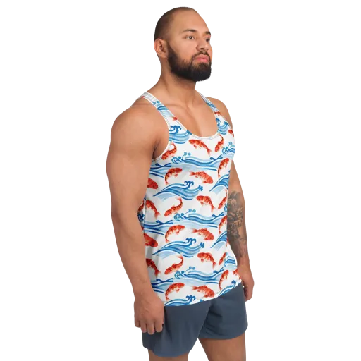 Waves of Fortune on a Men's Tank Top