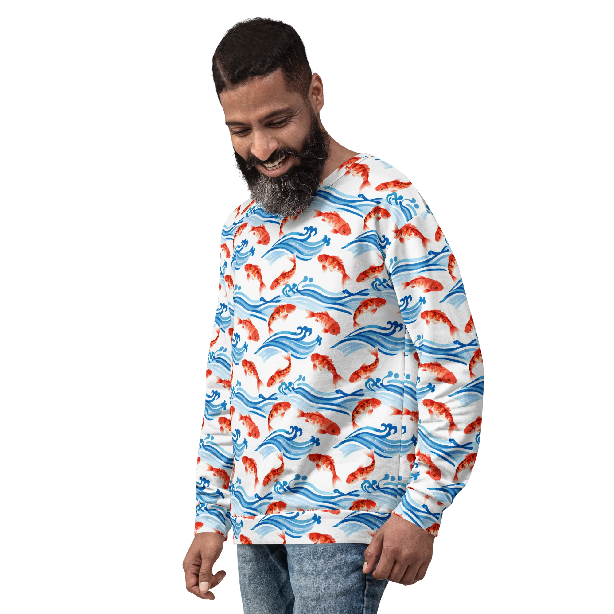 Waves of Fortune on Sweatshirt — Left sleeve