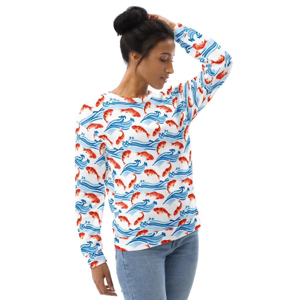 Waves of Fortune on Sweatshirt — Right sleeve