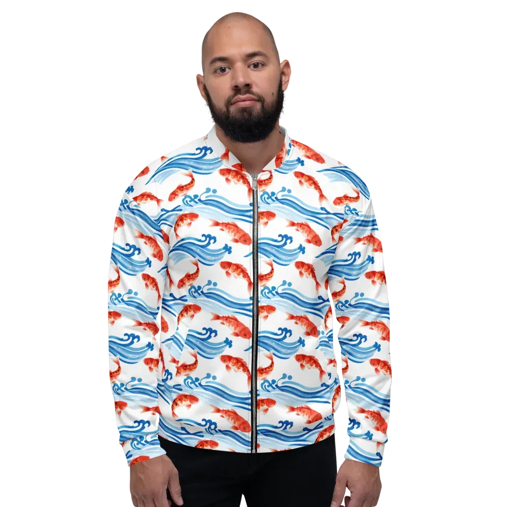 Waves of Fortune on Bomber Jacket — Front