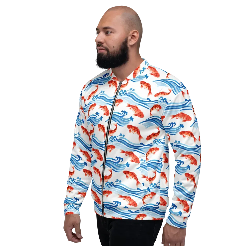 Waves of Fortune on Bomber Jacket — Left