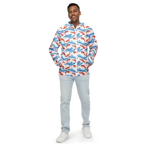 Waves of Fortune on a Men's Windbreaker