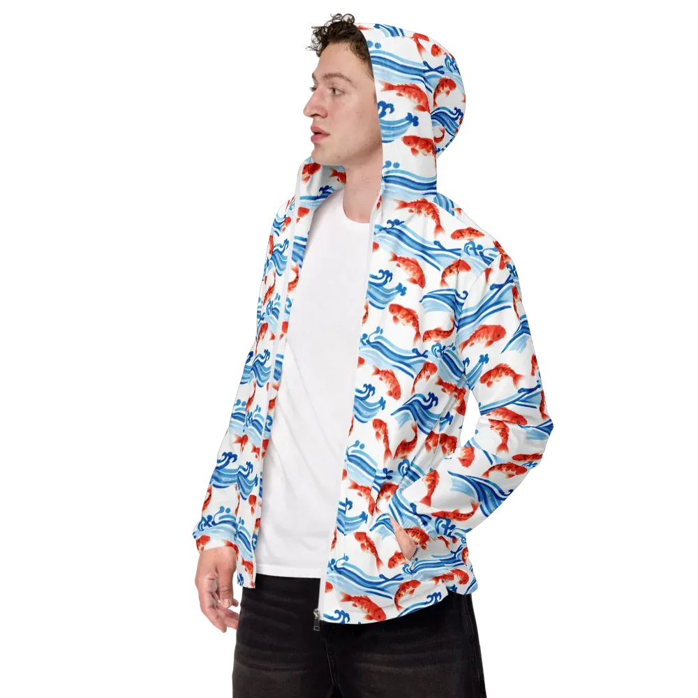 Waves of Fortune on Men's Windbreaker — Left Front