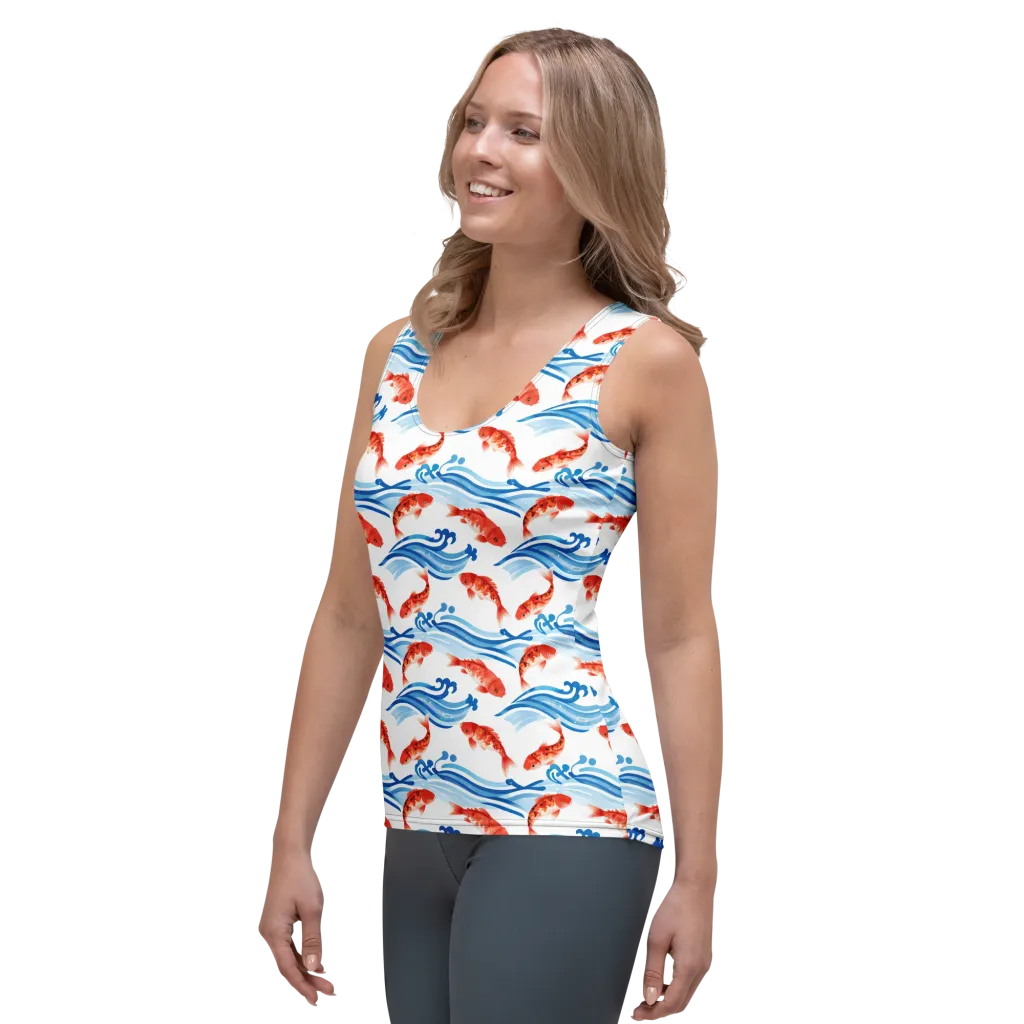 Waves of Fortune on Women's Tank Top — Left Front