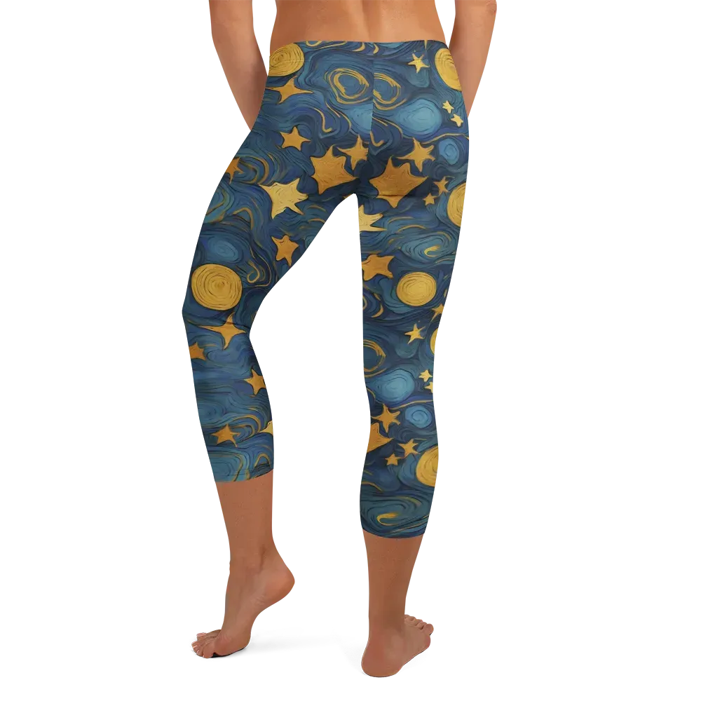 Gilded Galaxy on Capri Leggings — Back