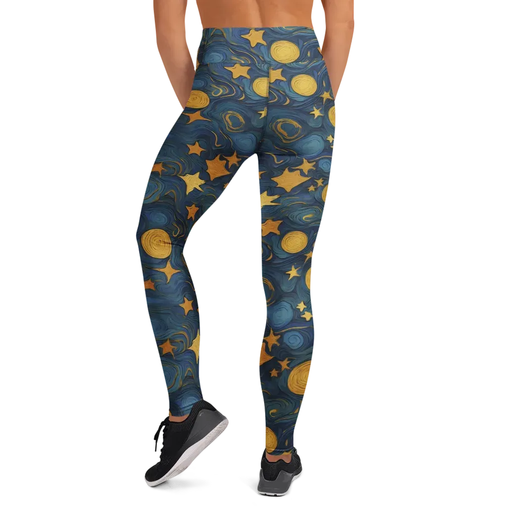 Gilded Galaxy on Yoga Leggings — Back