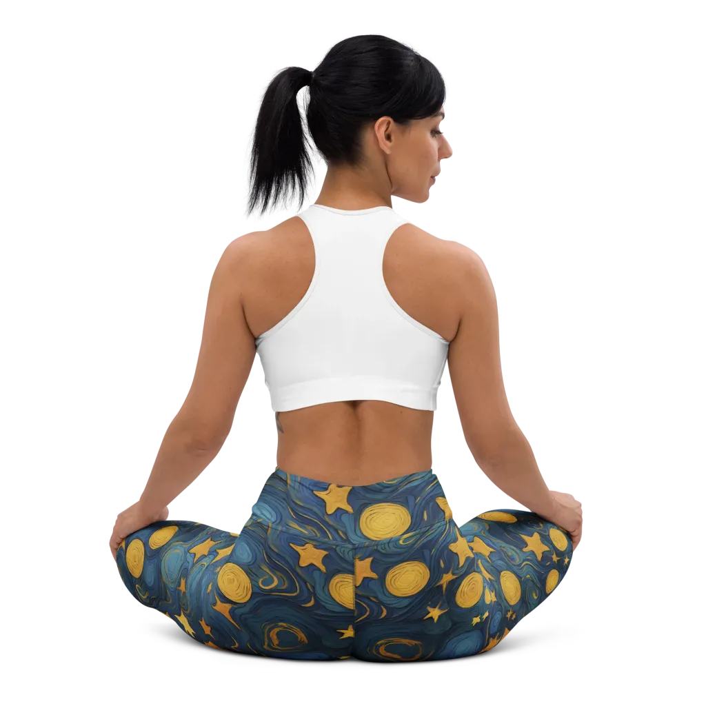 Gilded Galaxy on Yoga Leggings — Back waist