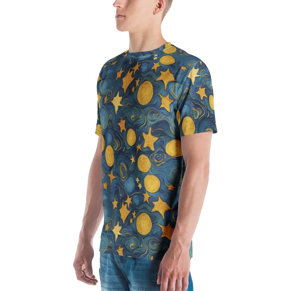 Gilded Galaxy on Men's Crew Neck T-Shirt — Left