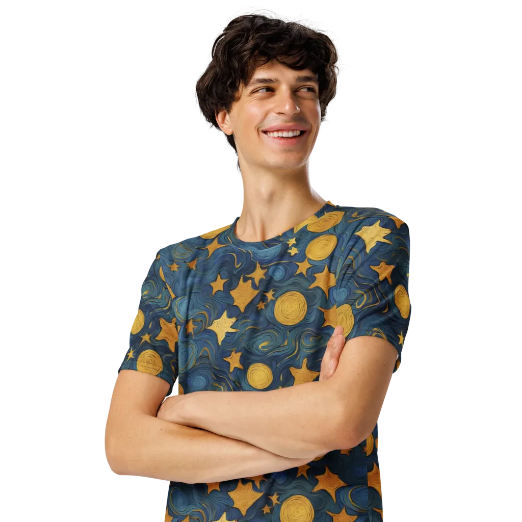 Gilded Galaxy on Men's Crew Neck T-Shirt — Front print