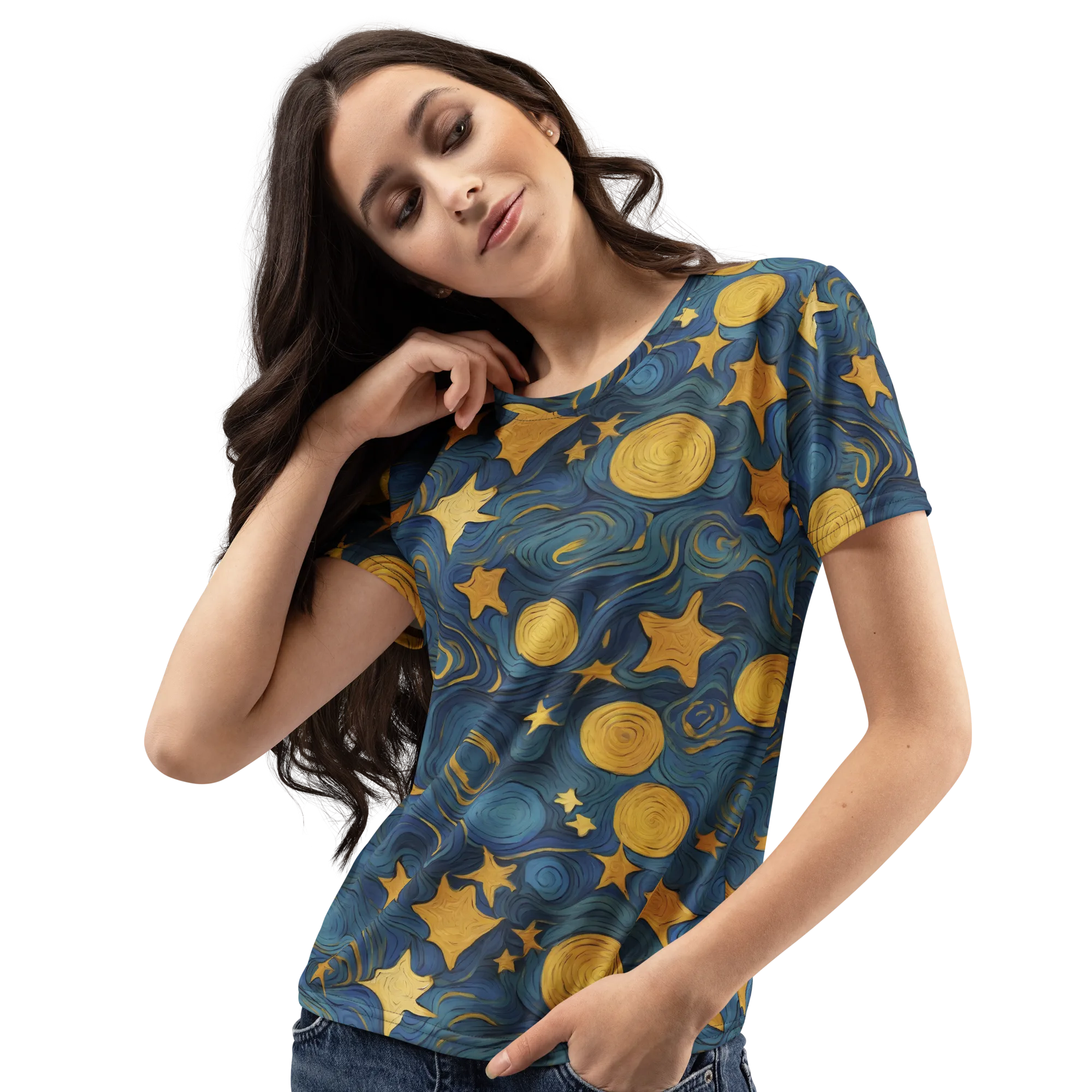 Gilded Galaxy on Women's Crew Neck T-Shirt — Print file