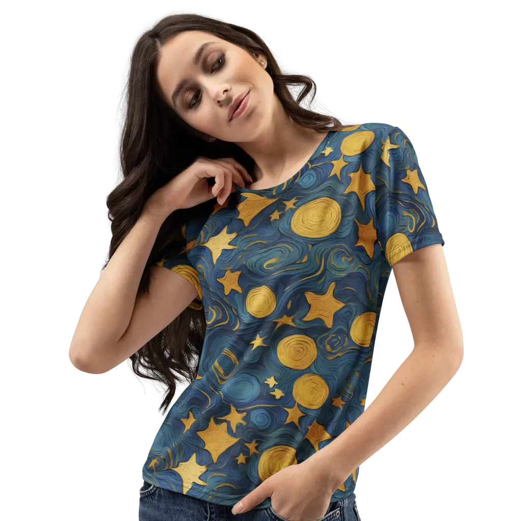 Gilded Galaxy on Women's Crew Neck T-Shirt — Print file
