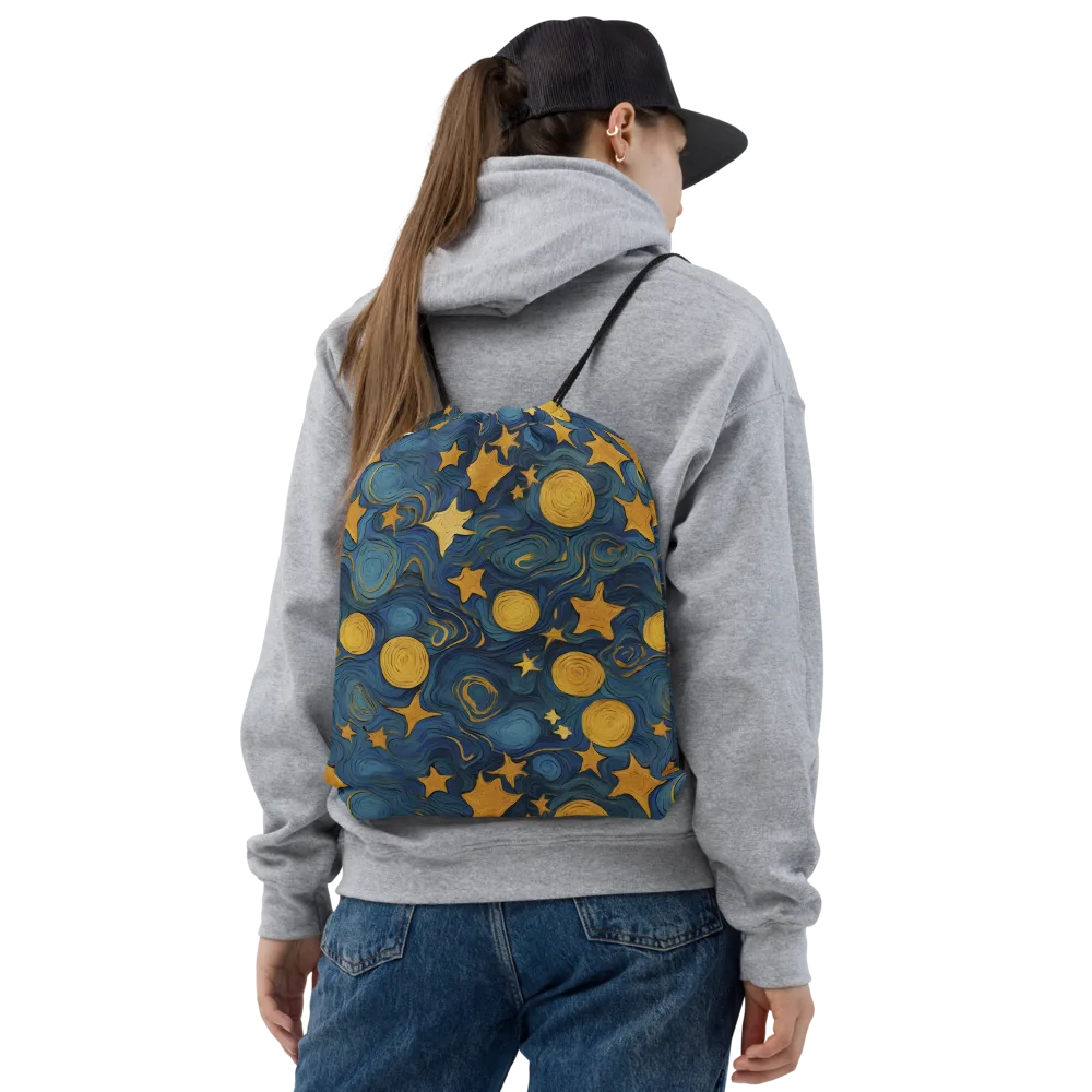 Gilded Galaxy on Drawstring Bag — Front