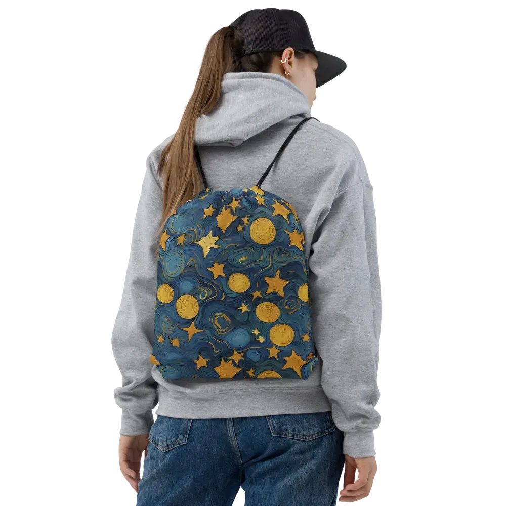 Gilded Galaxy on Drawstring Bag — Front