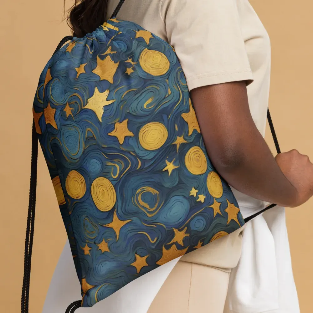 Gilded Galaxy on Drawstring Bag — Front 2