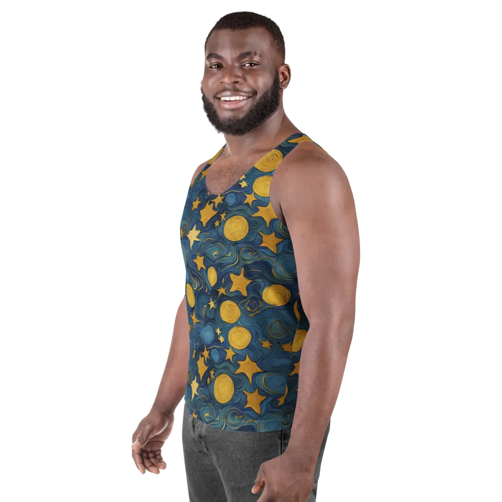 Gilded Galaxy on Men's Tank Top — Left Front