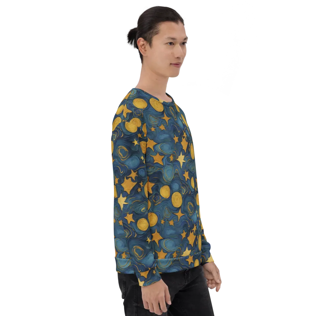 Gilded Galaxy on Sweatshirt — Right sleeve
