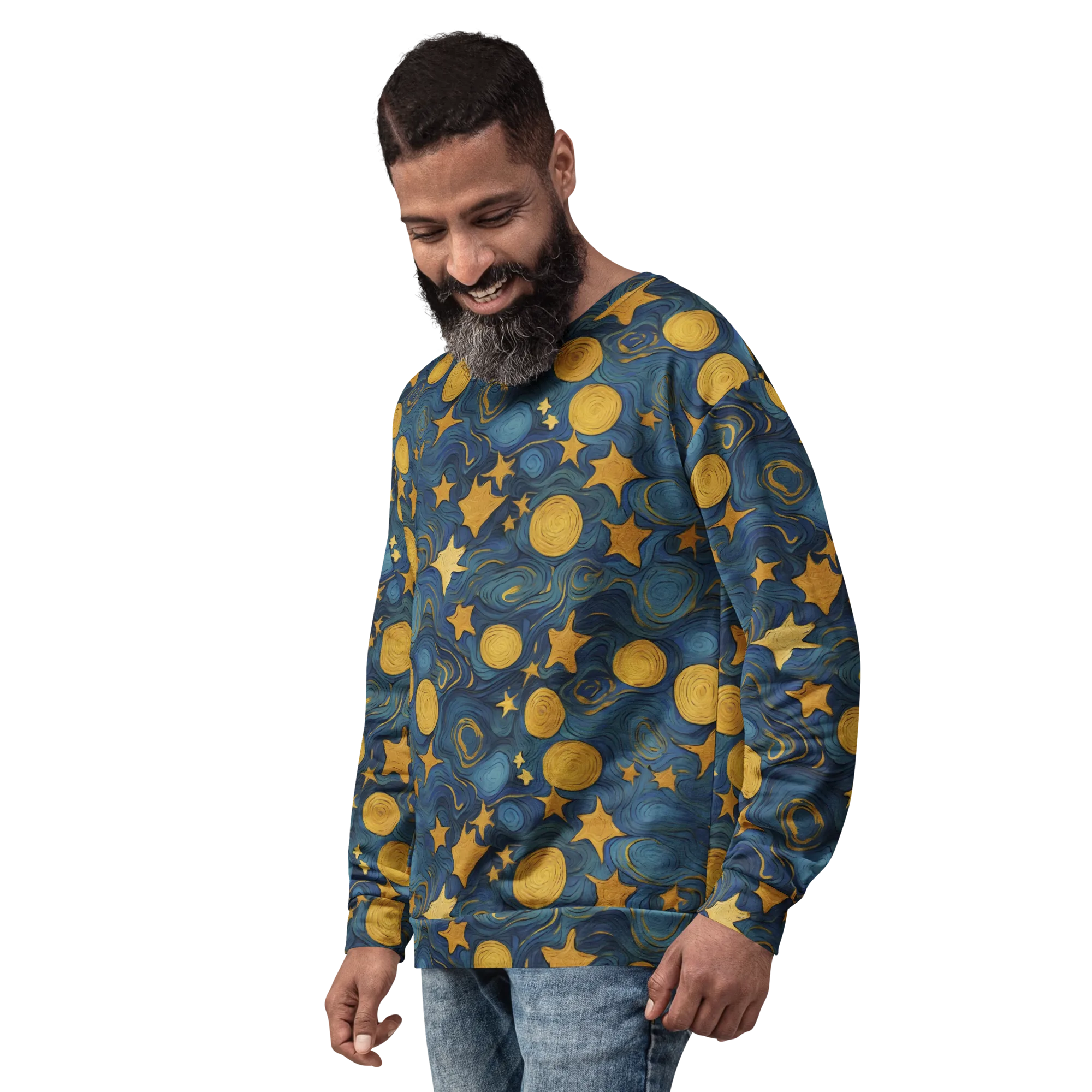 Gilded Galaxy on Sweatshirt — Left sleeve