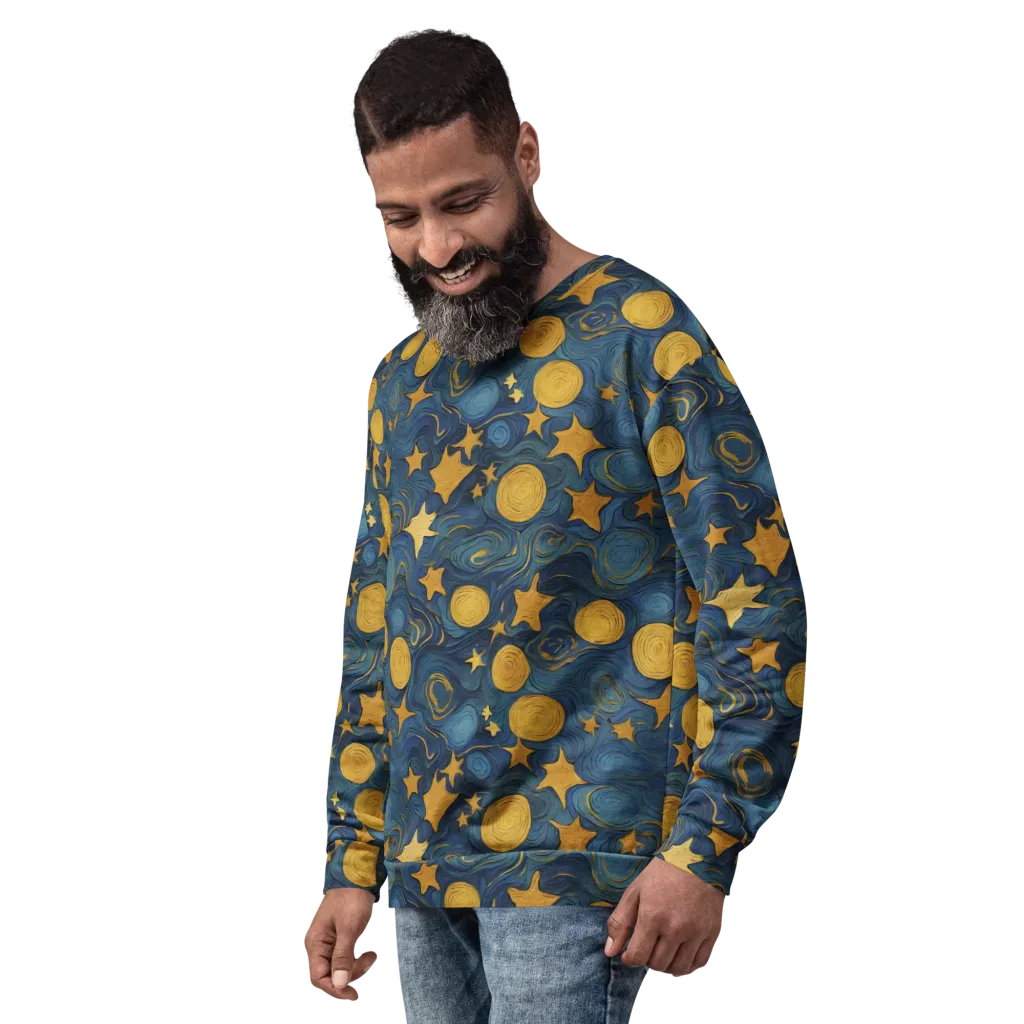 Gilded Galaxy on Sweatshirt — Left sleeve