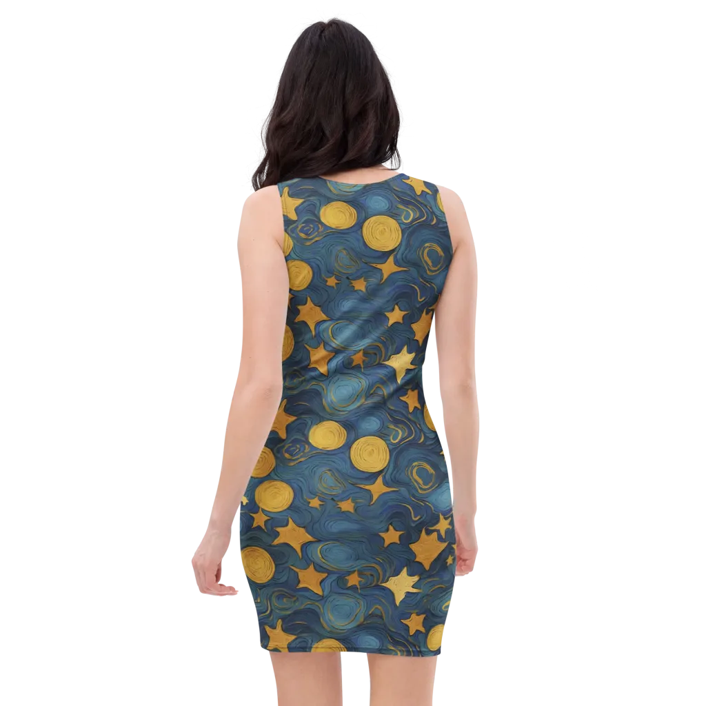 Gilded Galaxy on Bodycon Dress — Back