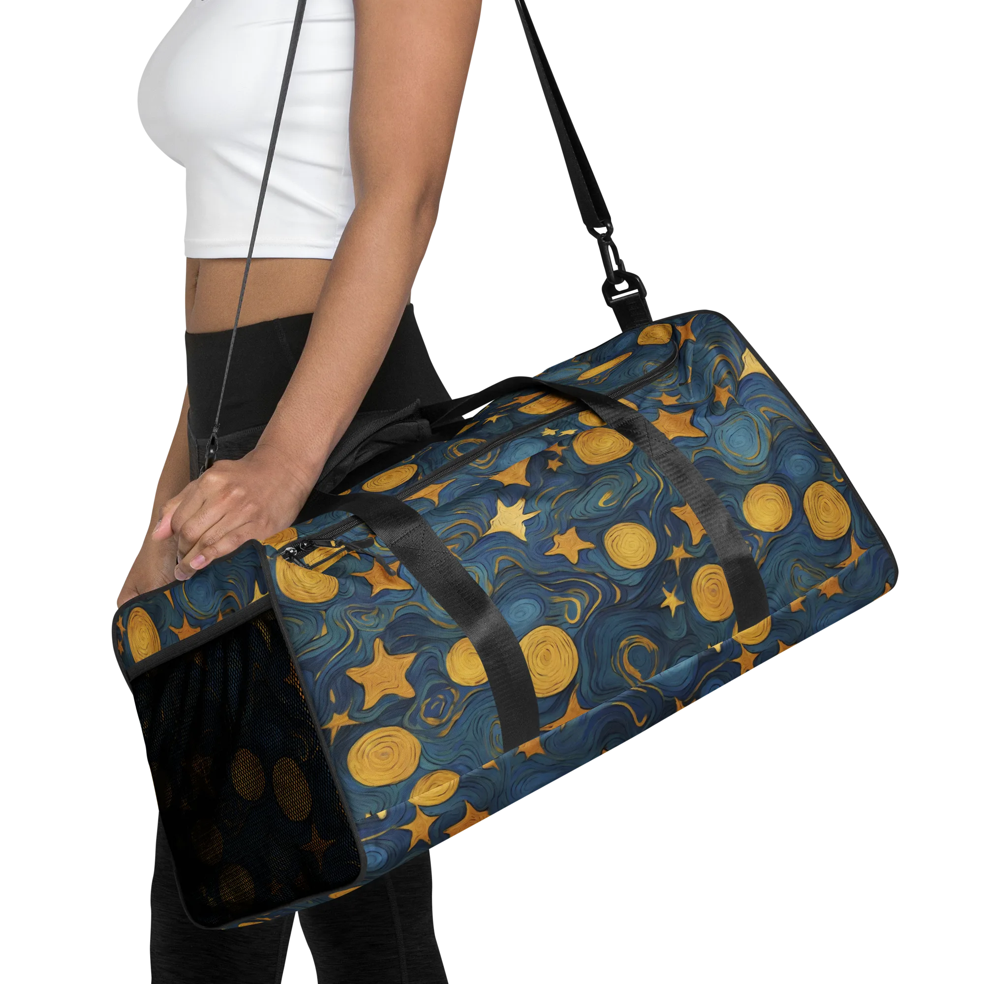 Gilded Galaxy on Duffle Bag — Front