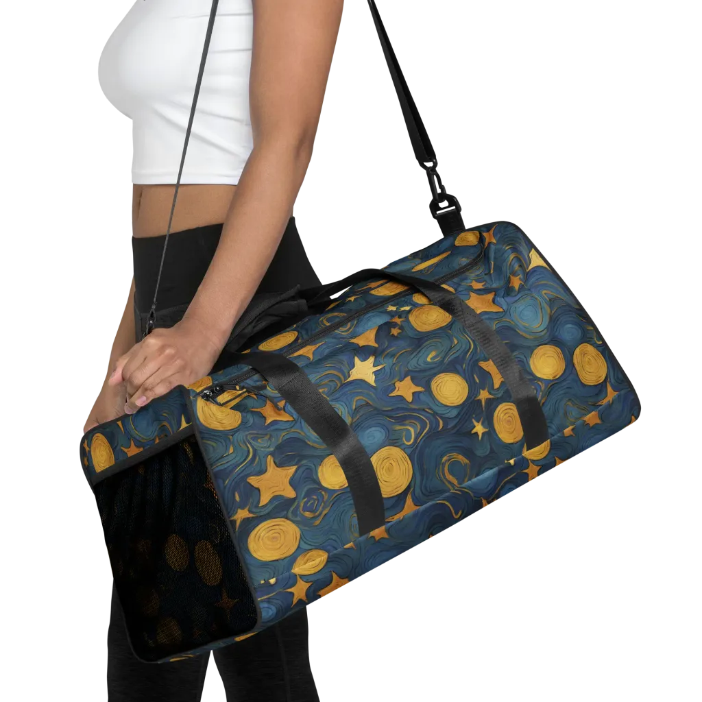 Gilded Galaxy on Duffle Bag — Front