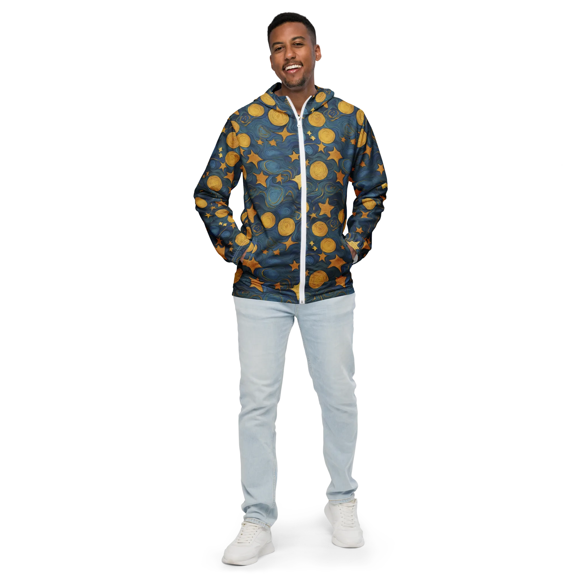 Gilded Galaxy on Men's Windbreaker — Front