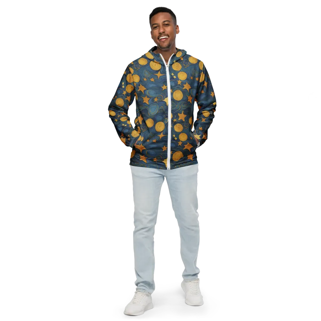 Gilded Galaxy on Men's Windbreaker — Front