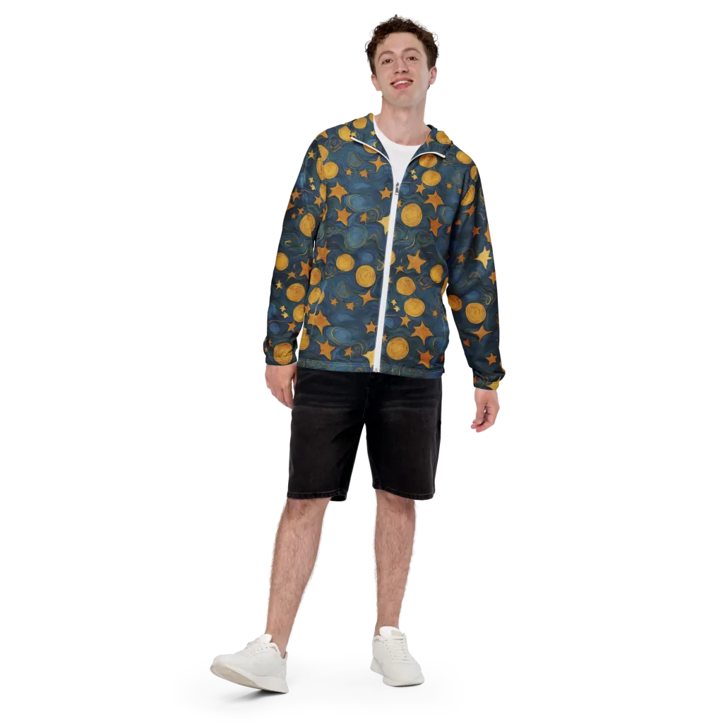 Gilded Galaxy on Men's Windbreaker — Front print