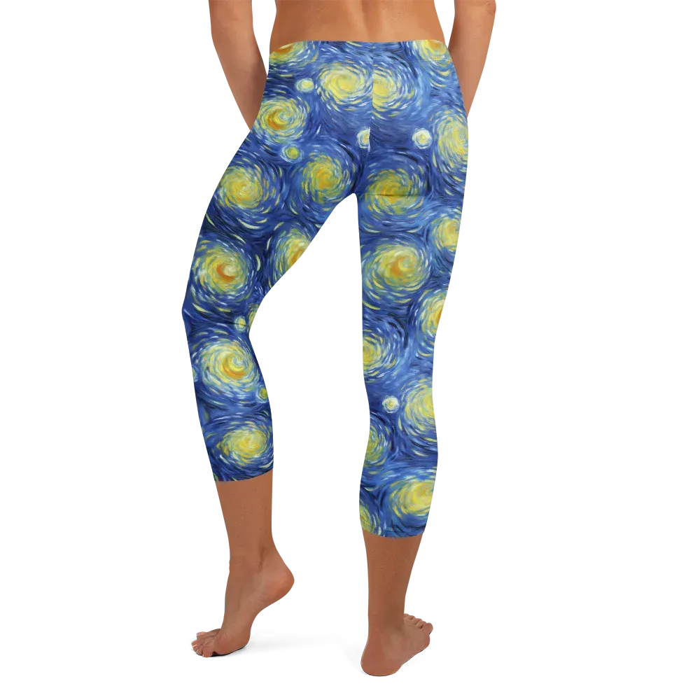 Celestial Whirl on Capri Leggings — Back