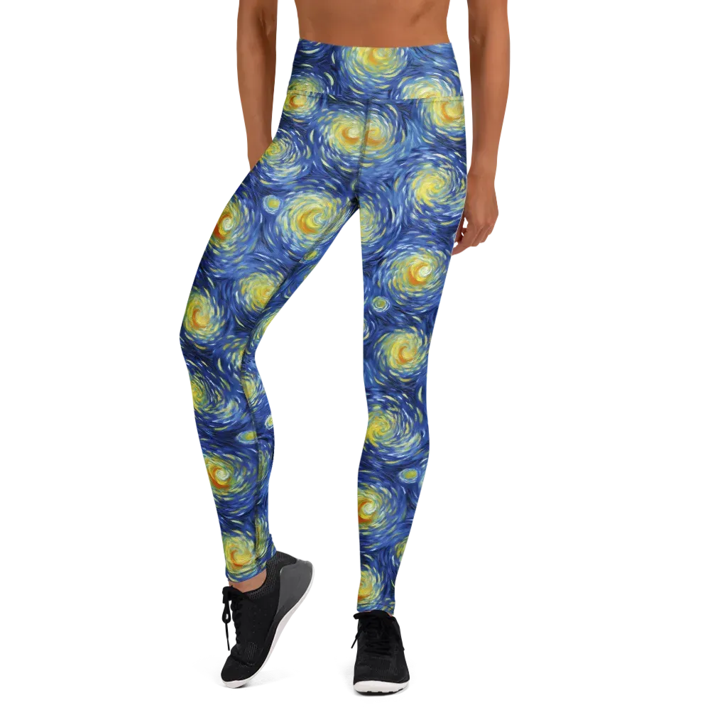 Celestial Whirl on Yoga Leggings — Front