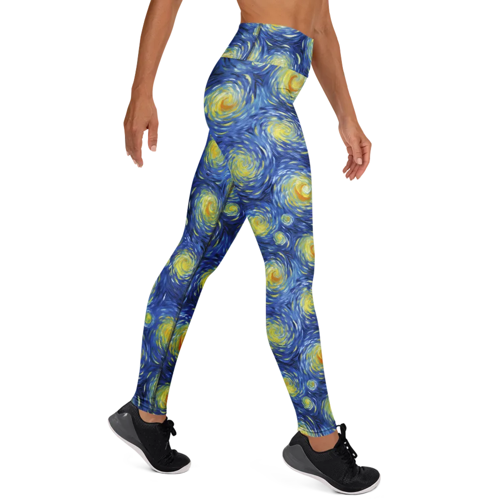 Celestial Whirl on Yoga Leggings — Front waist