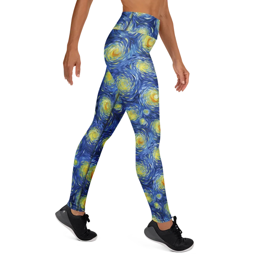 Celestial Whirl on Yoga Leggings — Front waist