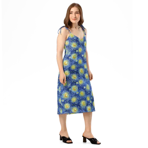 Celestial Whirl on a Slip Dress