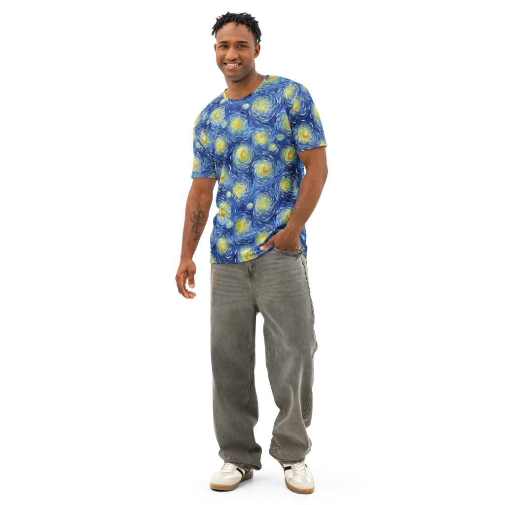Celestial Whirl on Men's Cotton Crew Neck T-Shirt — Front