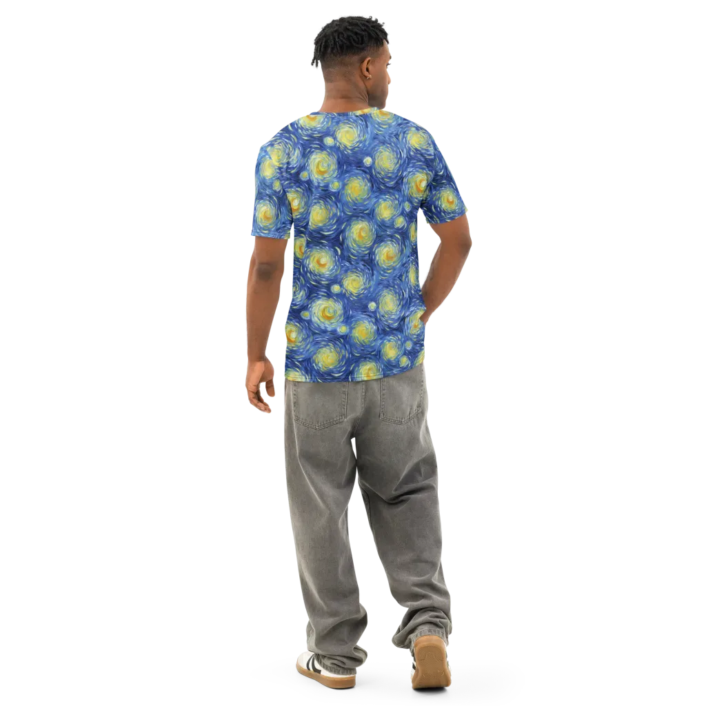 Celestial Whirl on Men's Cotton Crew Neck T-Shirt — Back