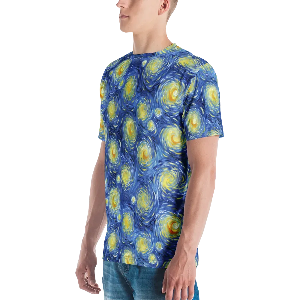 Celestial Whirl on Men's Crew Neck T-Shirt — Left
